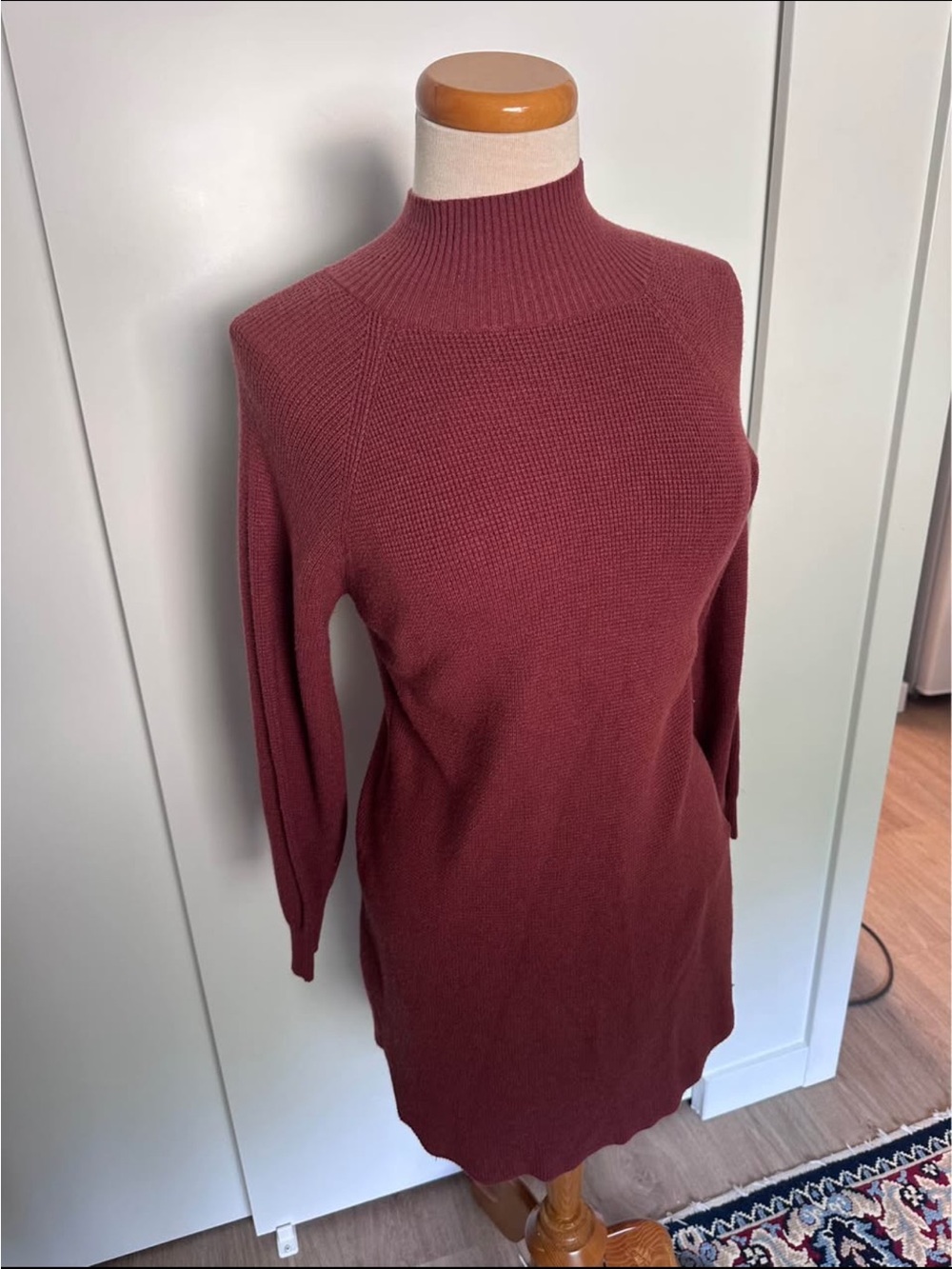Gentle Fawn Long Sleeve Mock Neck Knit Dress - Burgundy